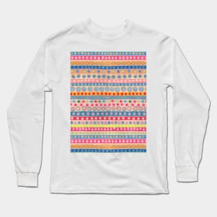 Multi Dots and Stripes Pastel Long Sleeve T-Shirt